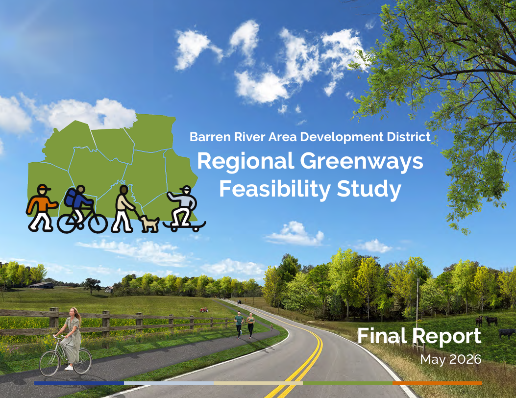 The final report cover for the BRADD Regional Greenways Feasibility Study
